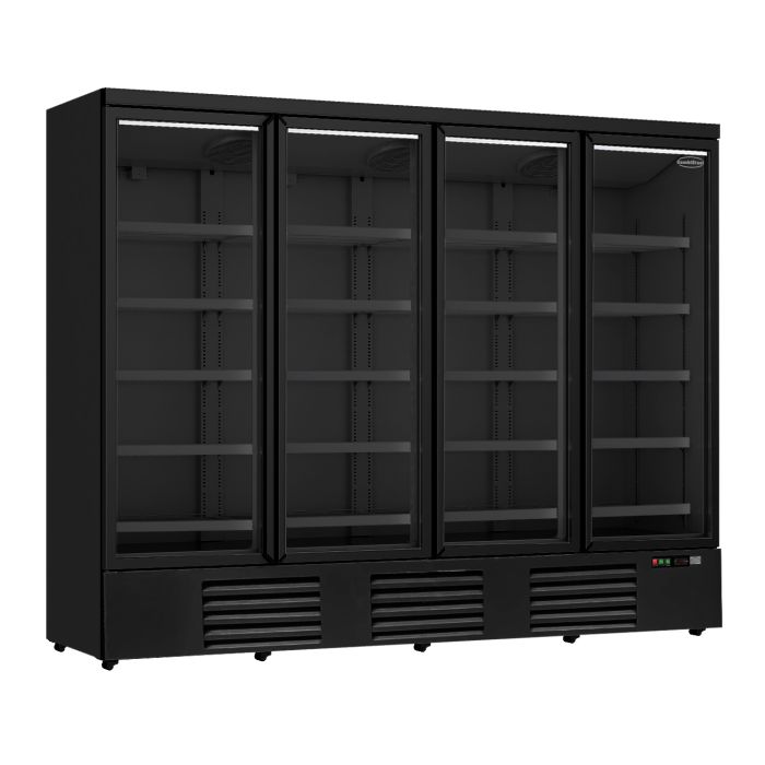 Réfrigérateur Noir - 4 Portes en Verre - 2025 Litres - Sur Roues - 2508x710x (H)1997mm