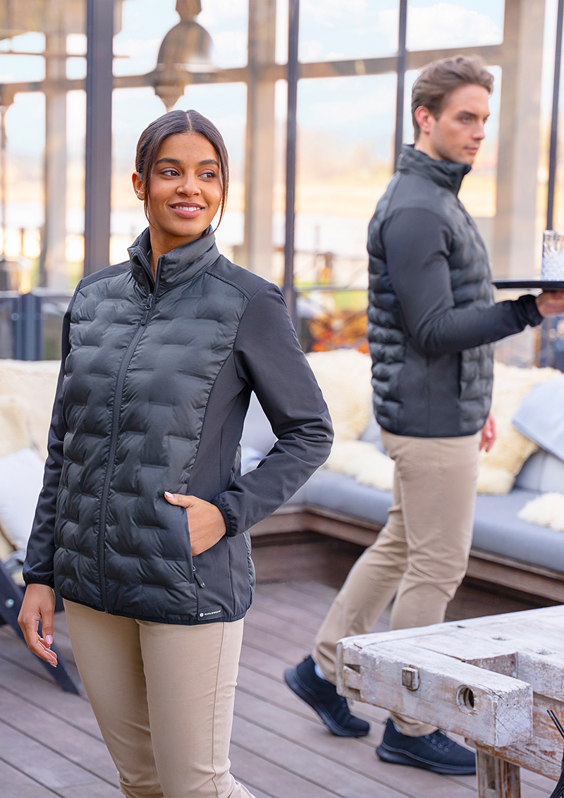 Veste hybride pour hommes  Outdoor-Pro, en matière durable - Noir - L