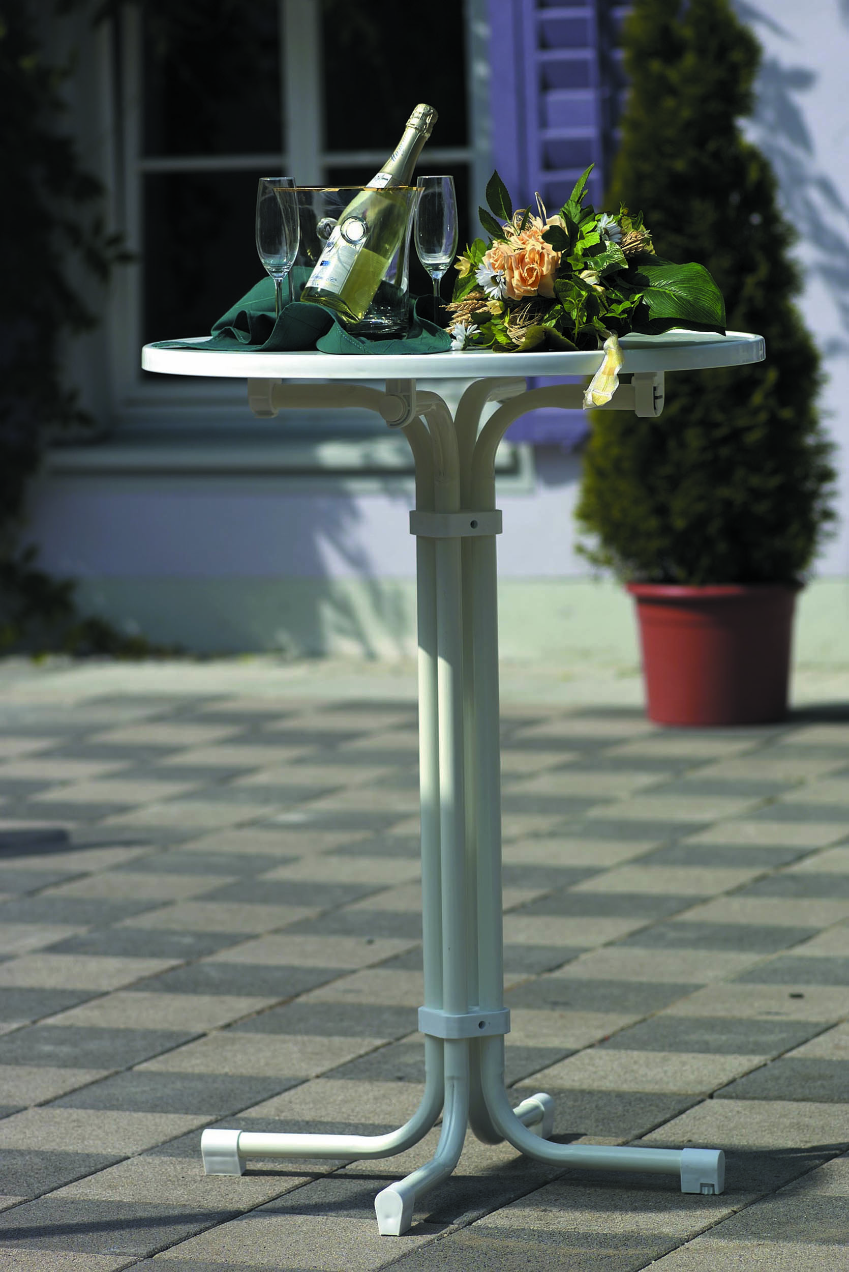 Multiflex Bartisch/Stehtisch rund ø70cm Weiß