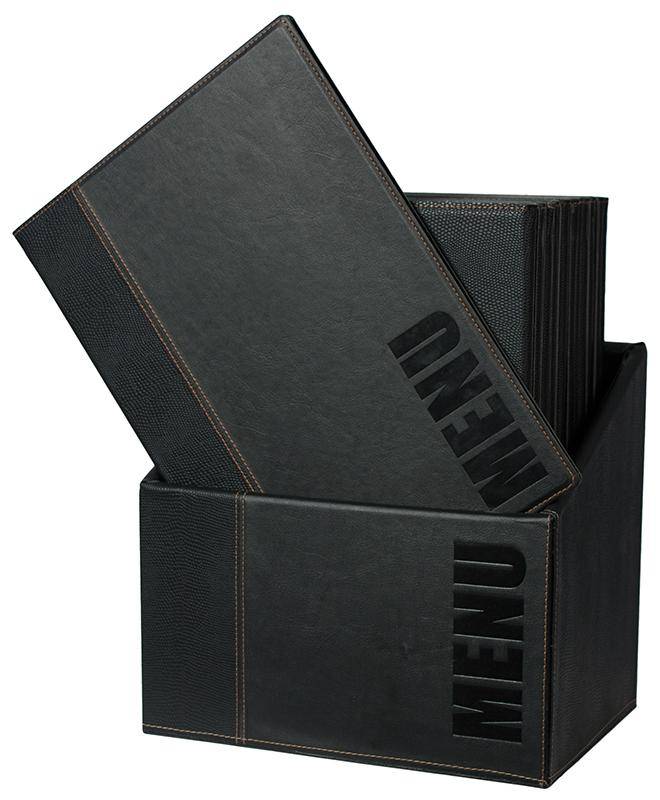 Box met 20 menukaarten Trendy - Zwart - A4