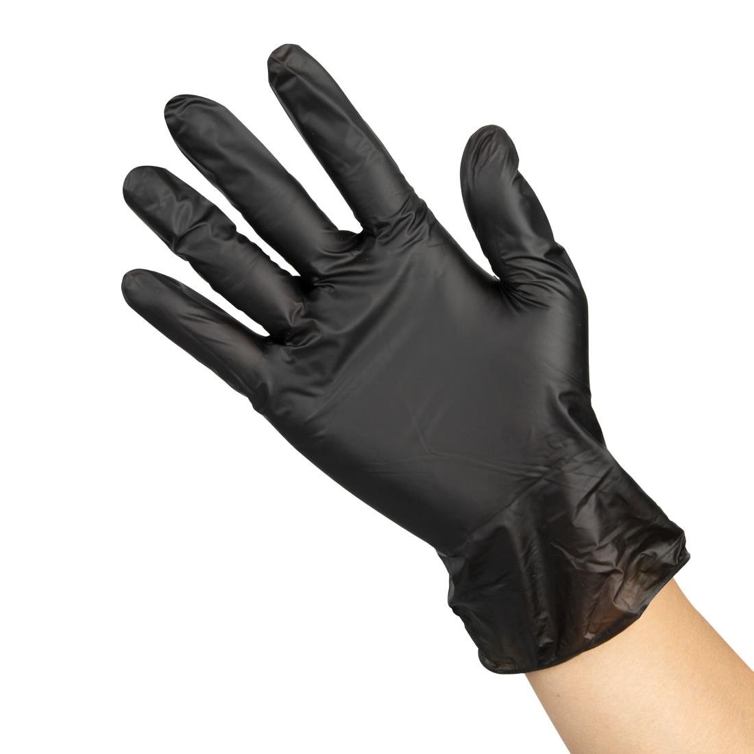 Gants vinyle non poudrés Hygiplas noirs M (lot de 100)