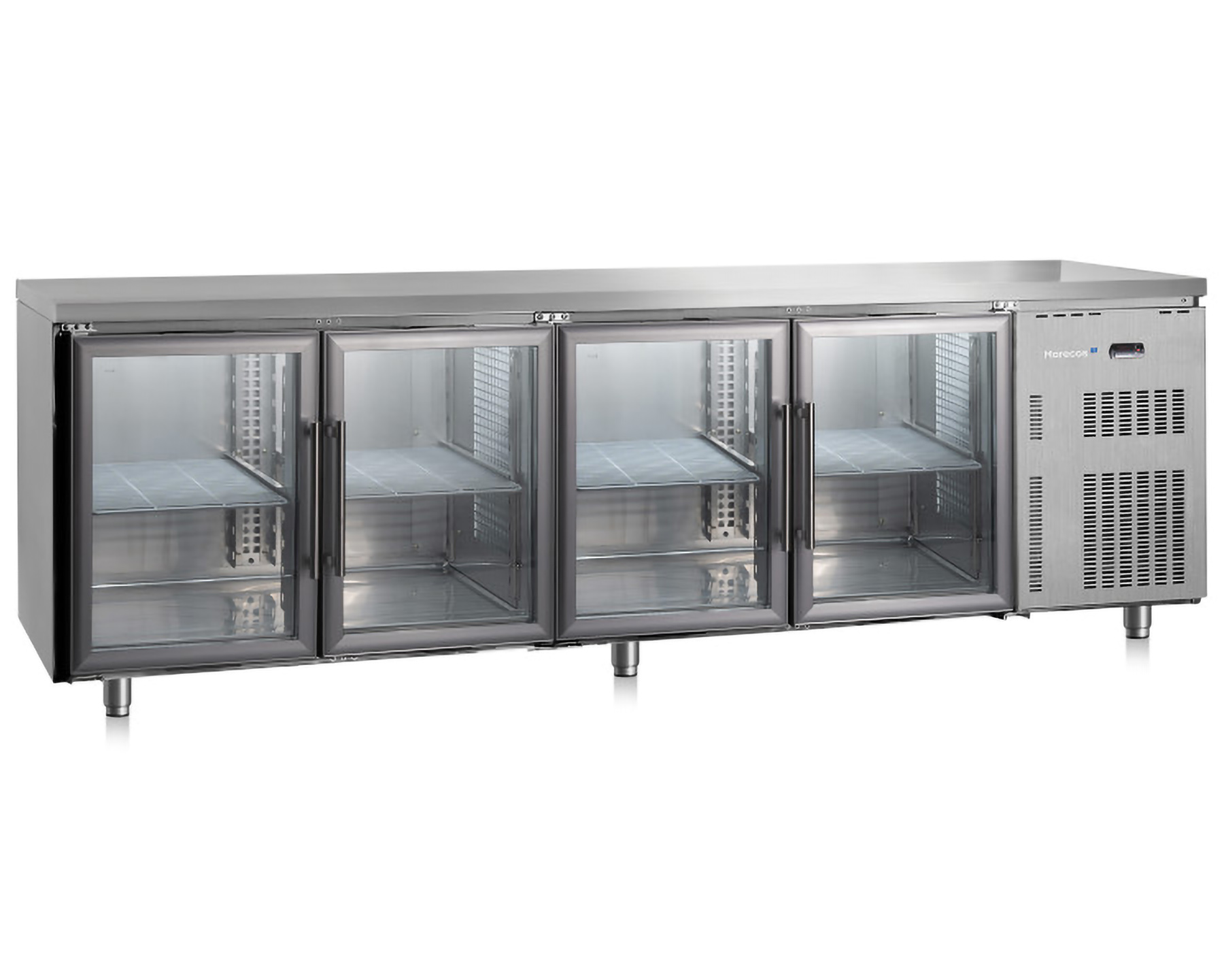 Marecos Softline koelwerkbank - 4 deurs+spatrand - 2500x700x(h)850mm