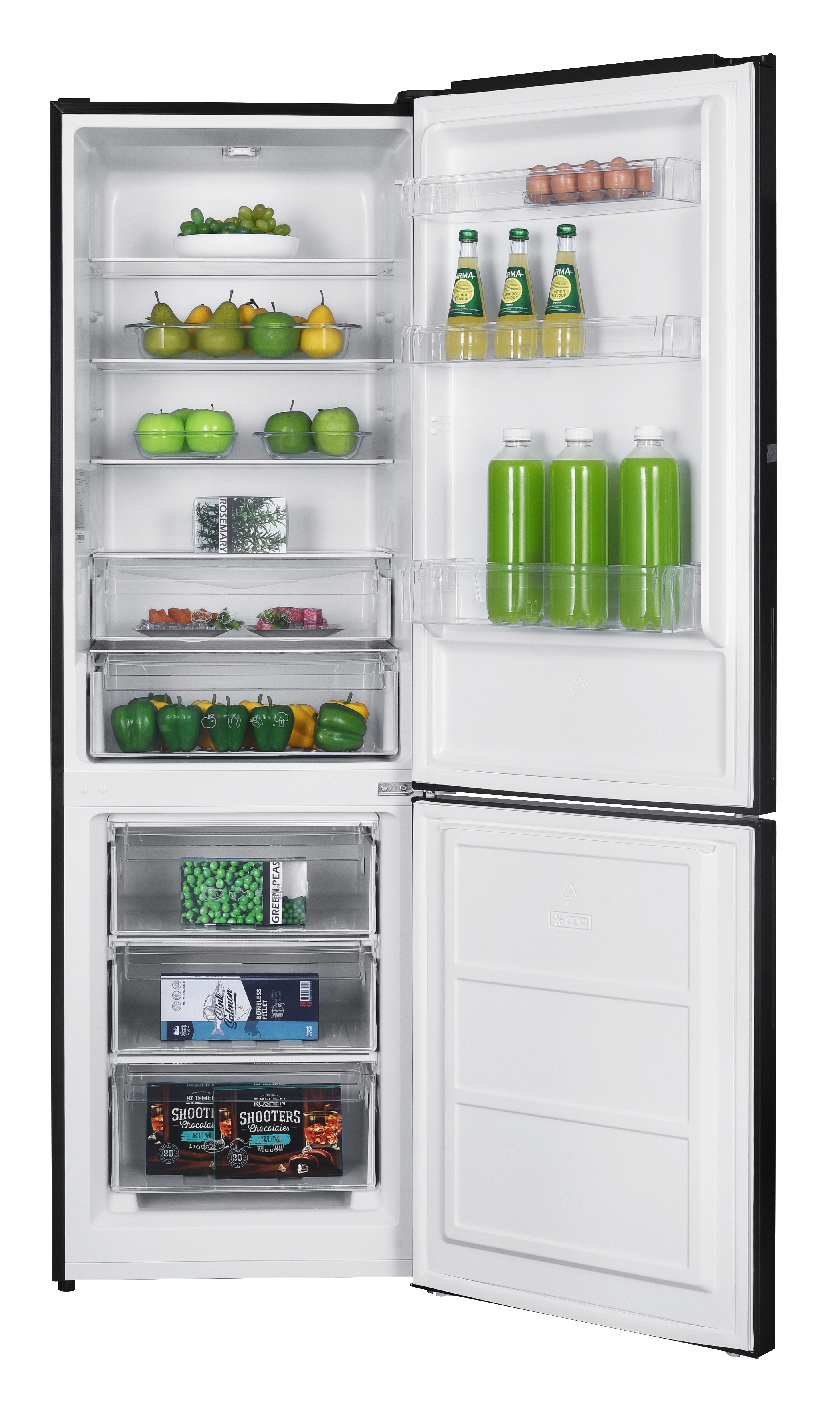 Koel-Vriescombinatie - Zwart - 219+96L - Exquisit