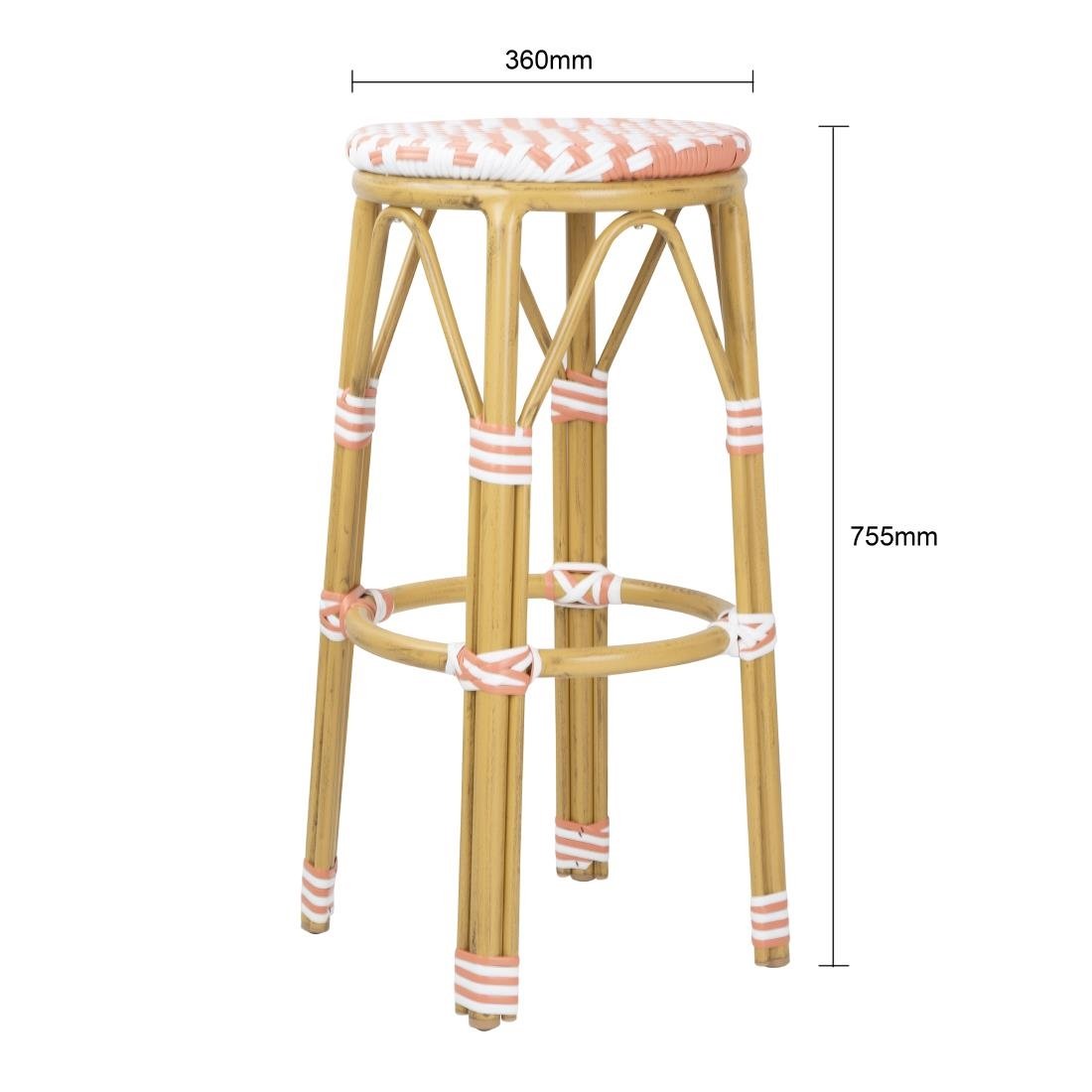 Bolero Parijse Stijl PE Rotan Barkrukken Koraal (2 Pack)