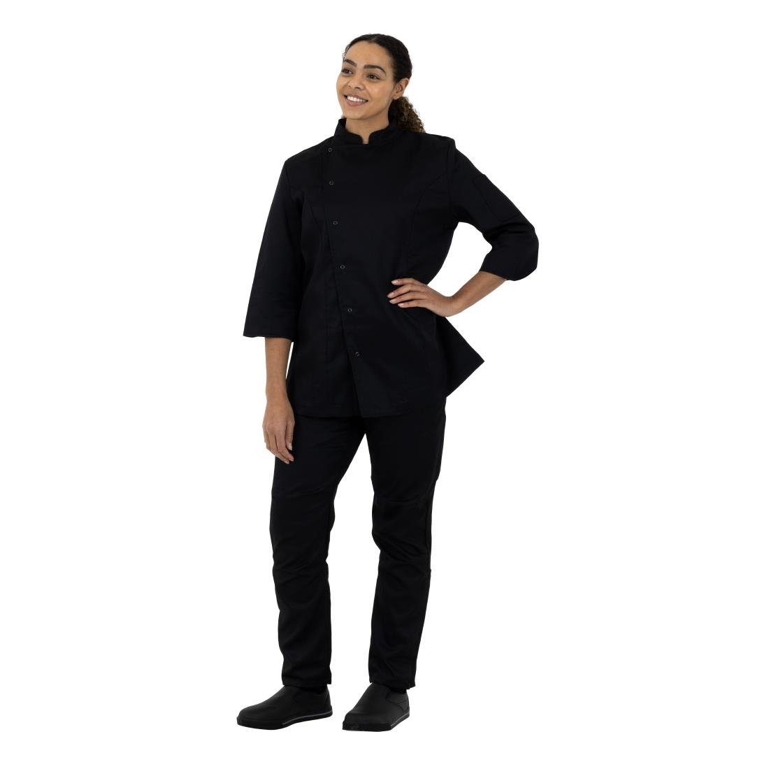 Whites Damen Kochjacke Schwarz Größe L