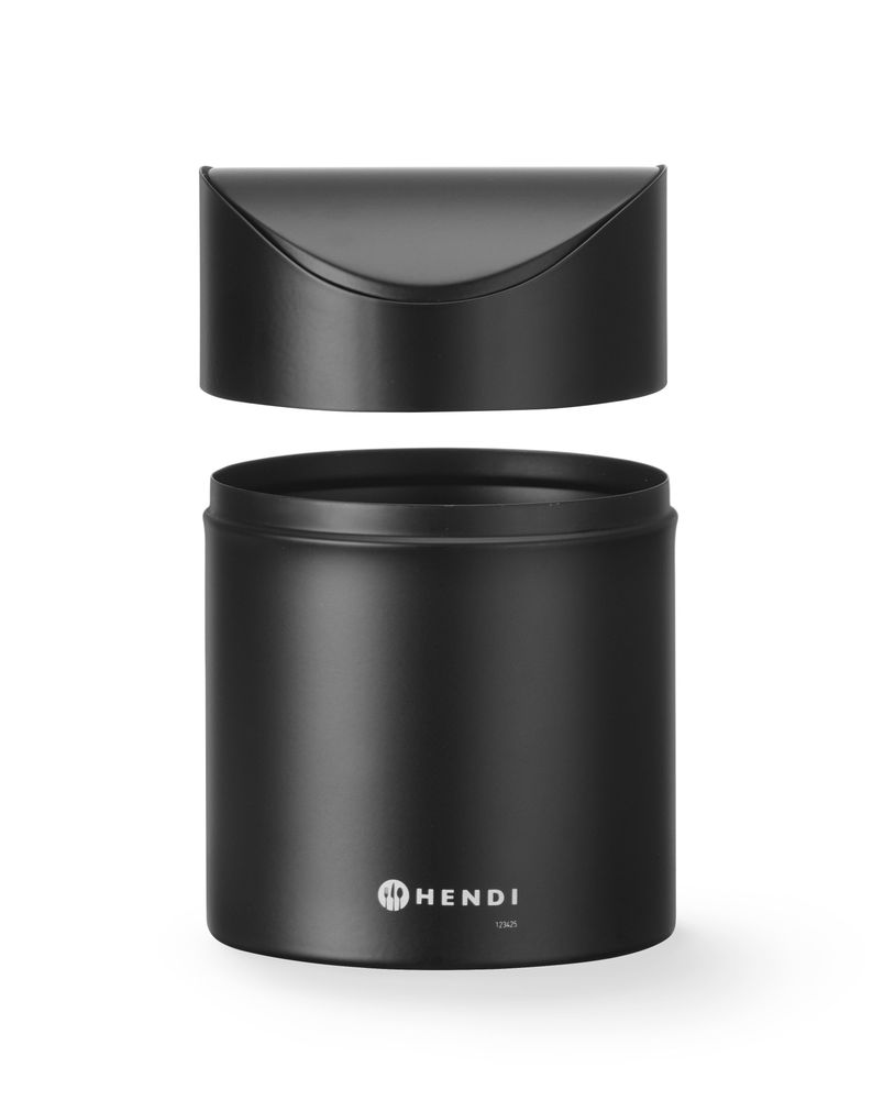 Tischabfalleimer mit Schwingdeckel - 1,2L - Schwarz - Ø120x(H)165mm