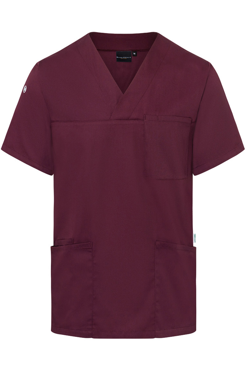 Tunique homme à enfiler à manches courtes Essential, en matériau durable - Aubergine - L