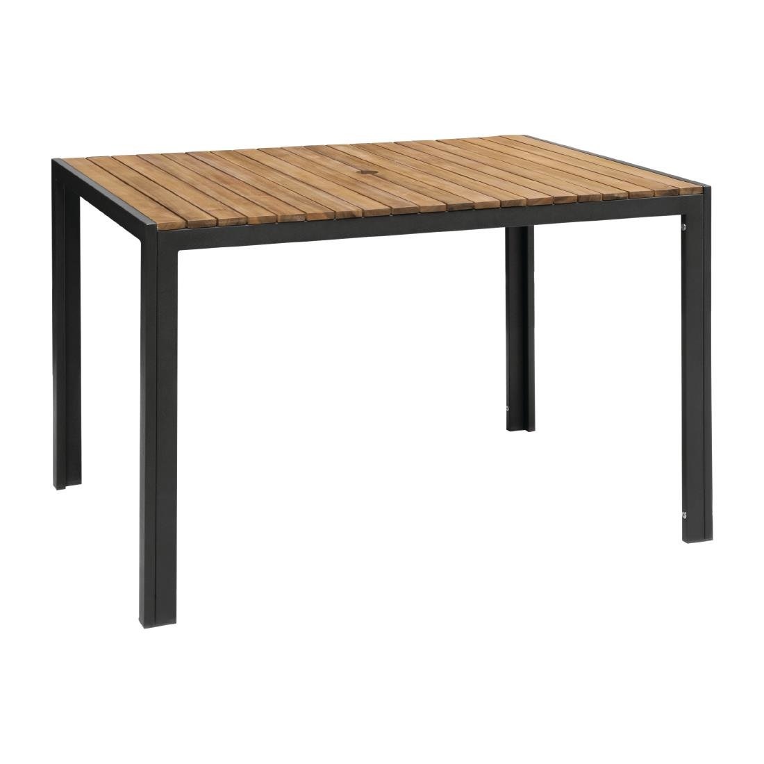 Akazienholz Tisch mit Stahlgehäuse | 1200 x 800 x (H)740mm