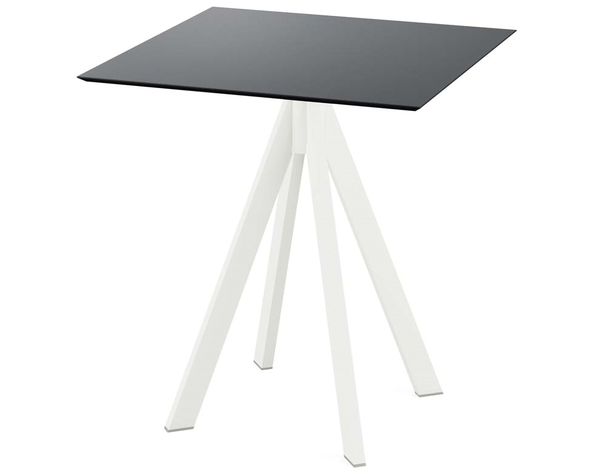 Infinity terrastafel wit frame + Zwart HPL tafelblad tafelblad 70x70cm