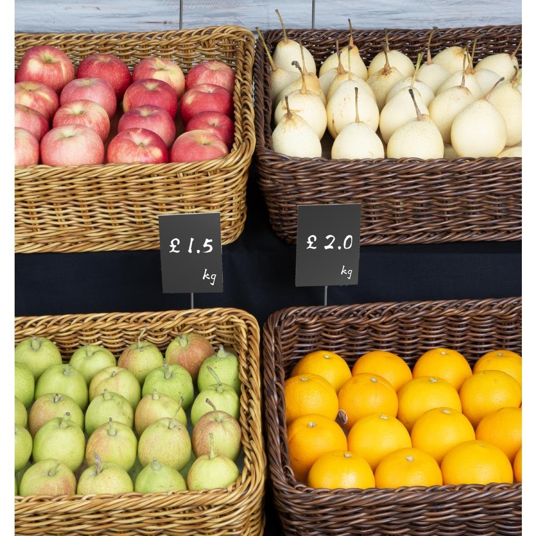 Olympia Polyrattan Rechteckiger Präsentationskorb Hellbraun 525x385mm