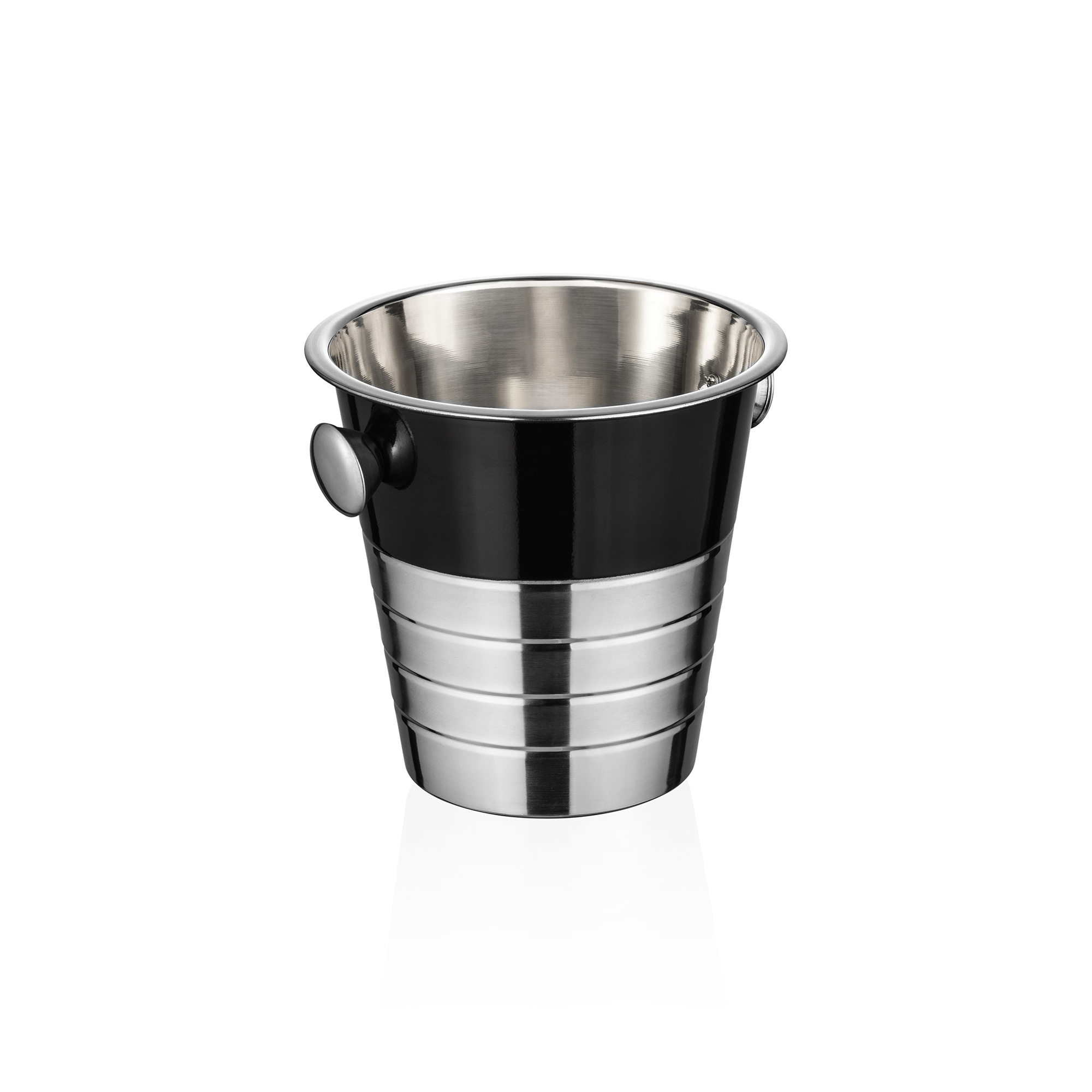 Wijn-/Sektkoeler, Ø 22 cm, hoogte 21 cm, zwart, roestvast staal, PVD-coating