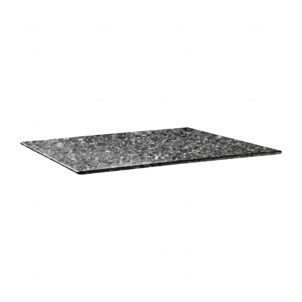 Plateau de Table Rectangulaire | Topalit Smartline | 120X80cm | Granite Noir