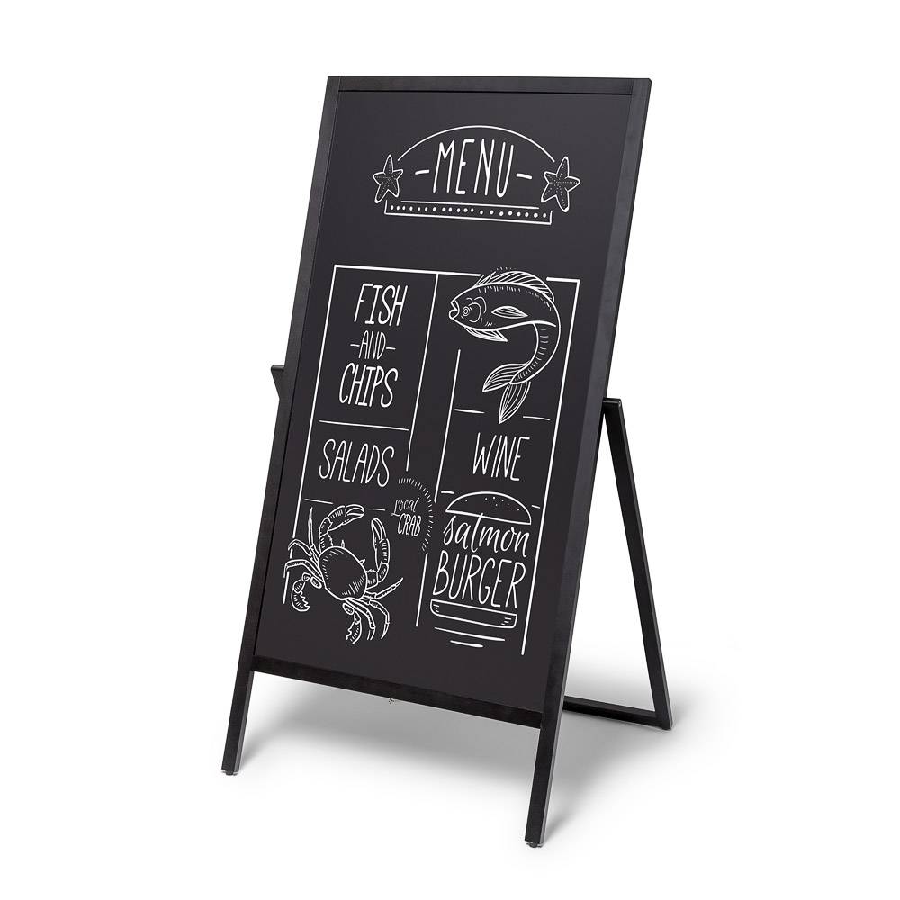 Houten A-bord Flip 55 x 105 cm Zwart
