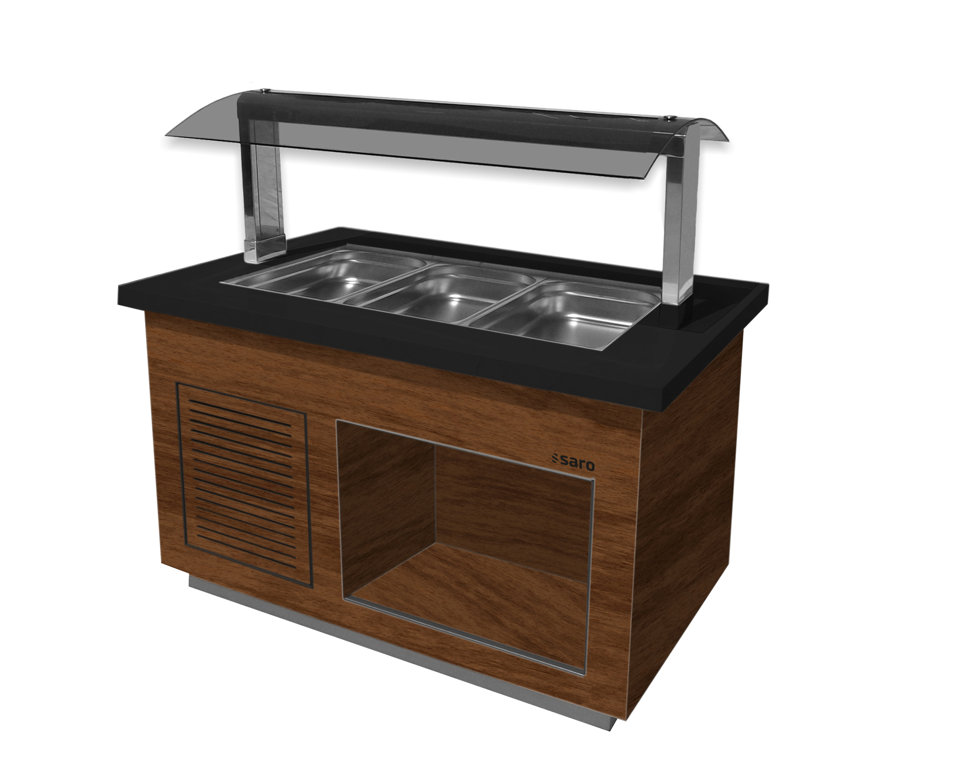SARO Bar à salade p.3x 1/1 GN, PREMIUM LINE SB-K130 Noyer