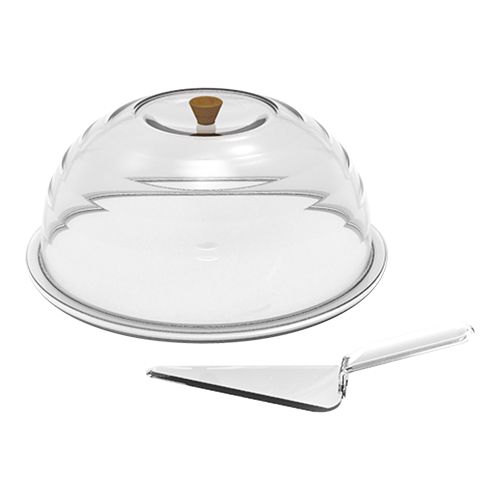 Tortenplatte mit Haube - Kunststoff - mit Tortenheber - Ø34cm
