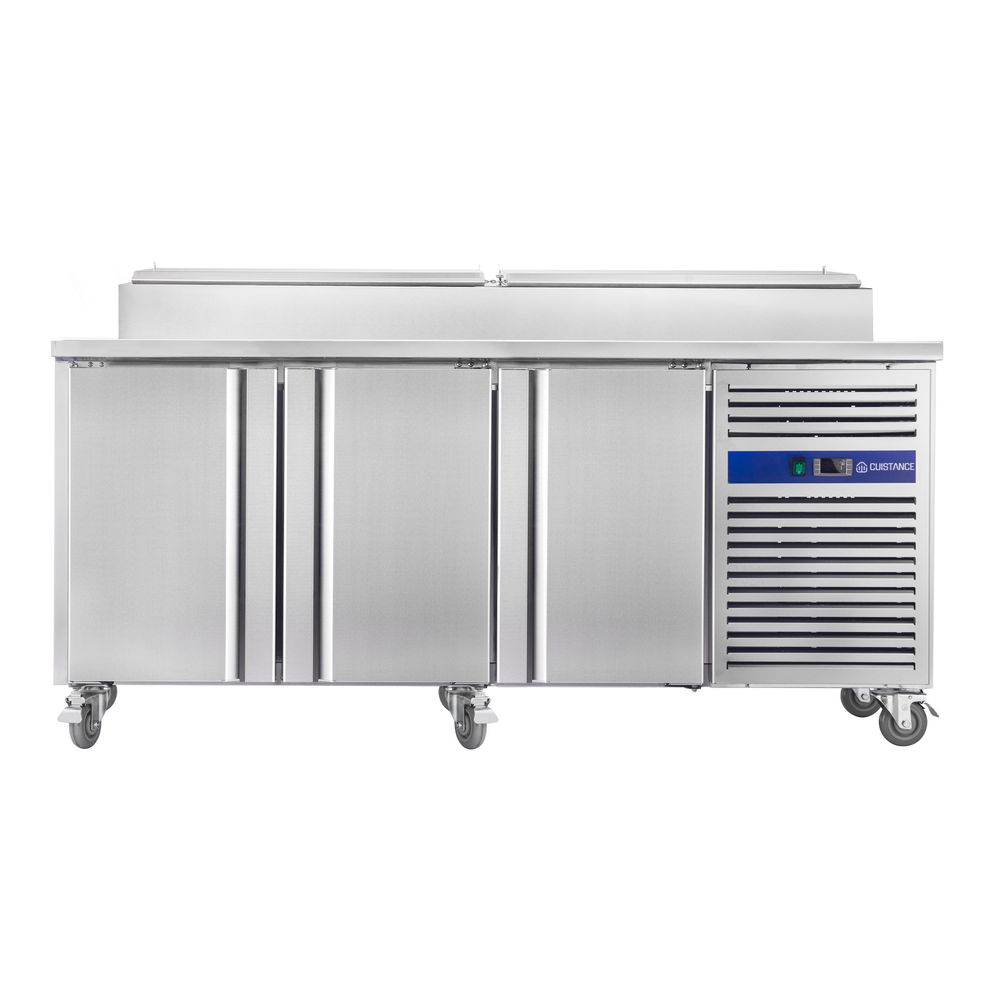 Comptoir Réfrigérée Sandwich Inox | 3 Portes | L2020x P800x H1020mm | 10 x GN1/3
