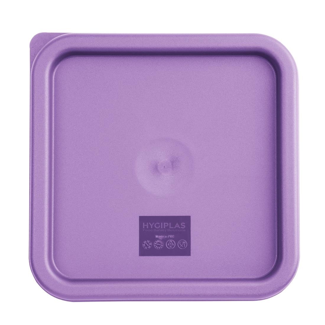 Couvercle moyen carré pour boîte alimentaire Hygiplas violet