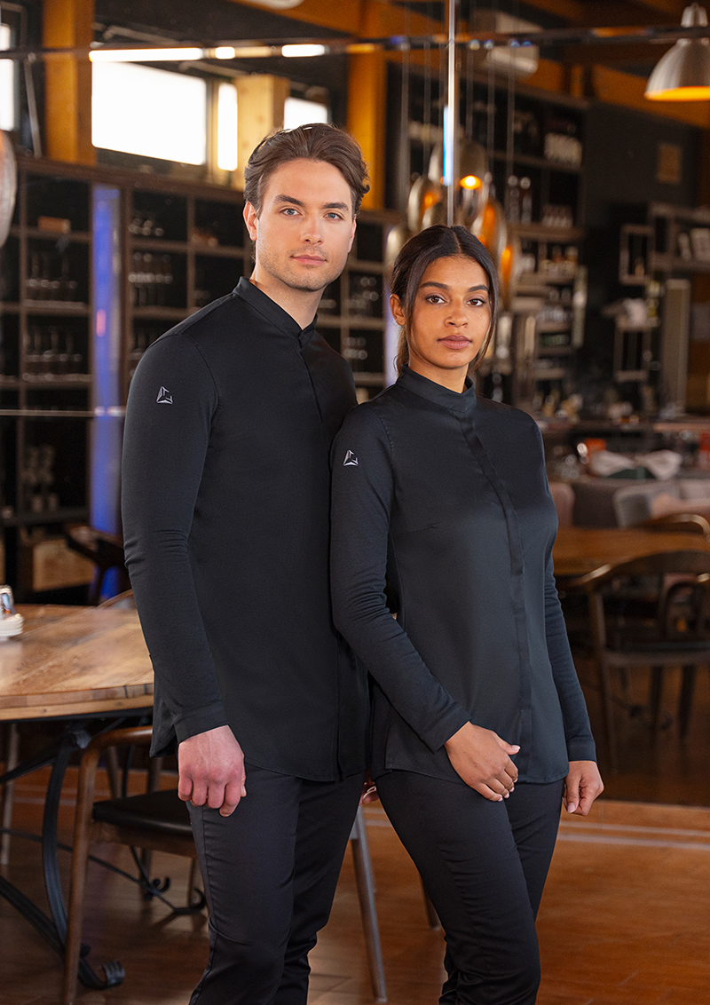 Veste de cuisine à manches longues pour hommes DIAMOND CUT Avantgarde - Noir - 44