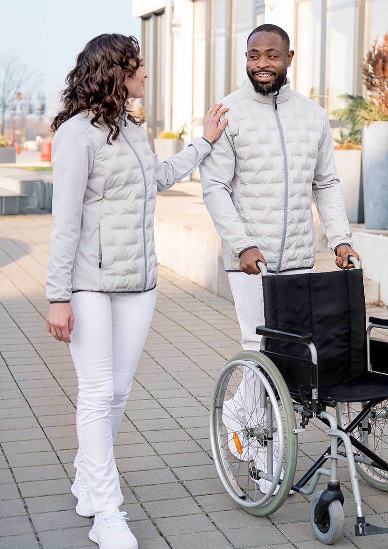 Veste hybride pour hommes  Outdoor-Pro, en matière durable - Gris Clair - L