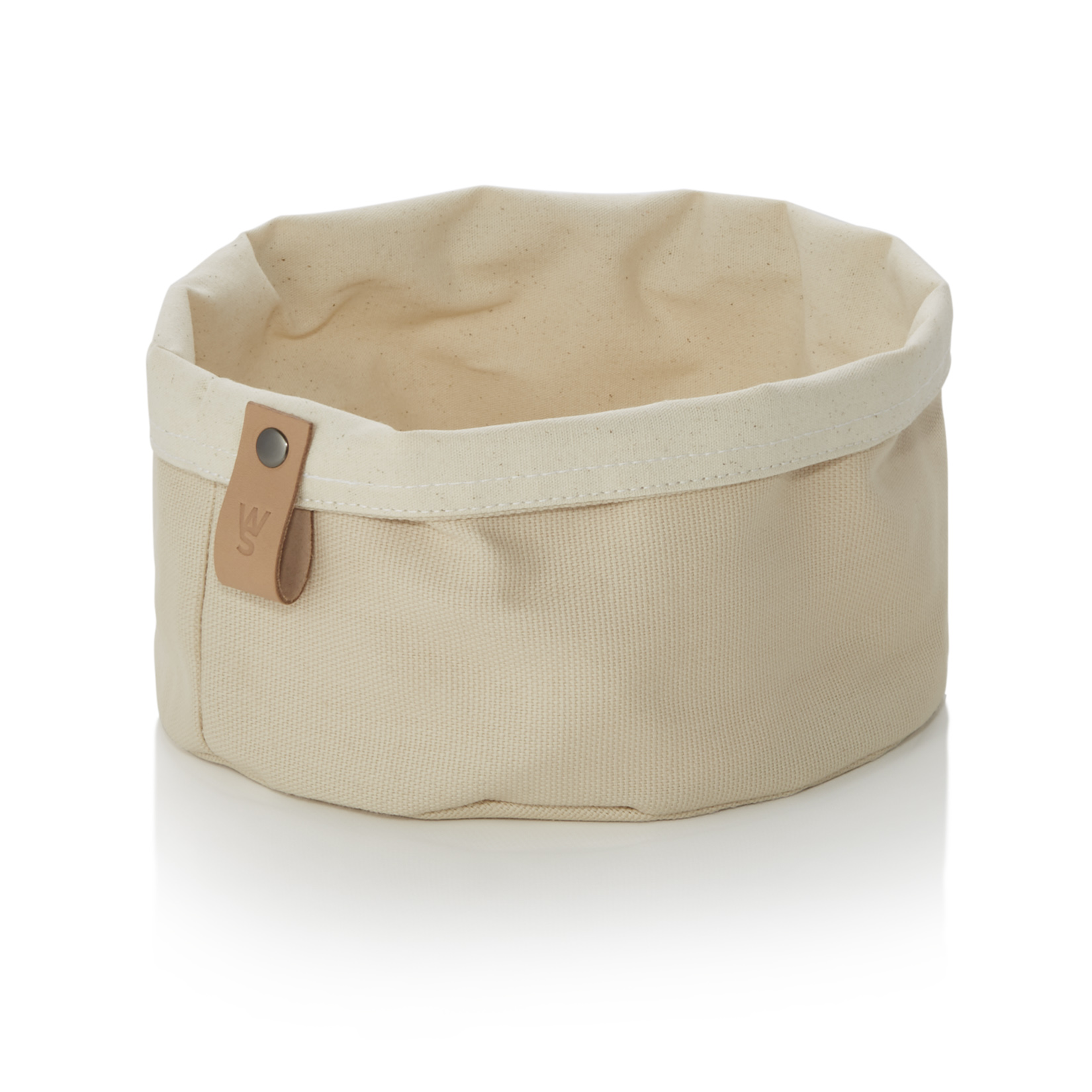 Broodzak FLIP COTTON, Ø 20 cm, hoogte 12 cm, crème, canvas
