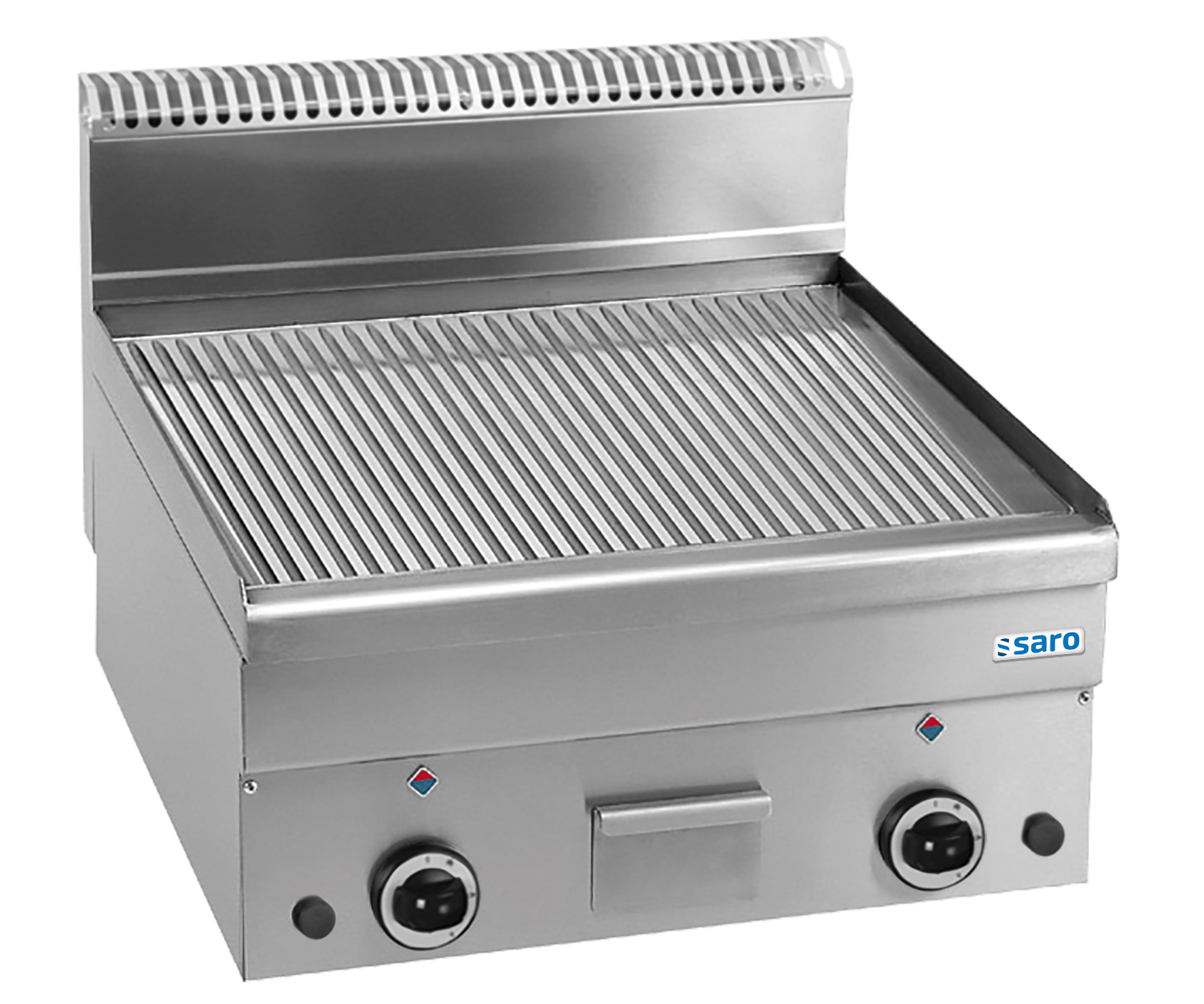SARO Gasgrillplatte, gerillt, Auftisch, 600x600, GFT66R