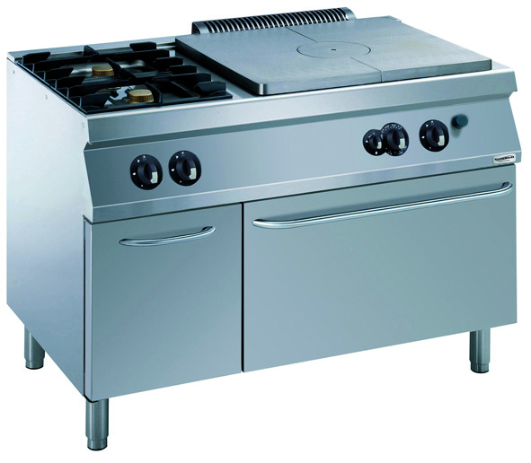 Cuisinière à plaque solide PRO 700 2 feux et four à gaz