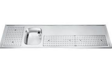  Spülbecken  Edelstahl + Spüle links | Gamko PR-BB250LUM | Rundes Motiv | 550x2500mm |  FI-Line