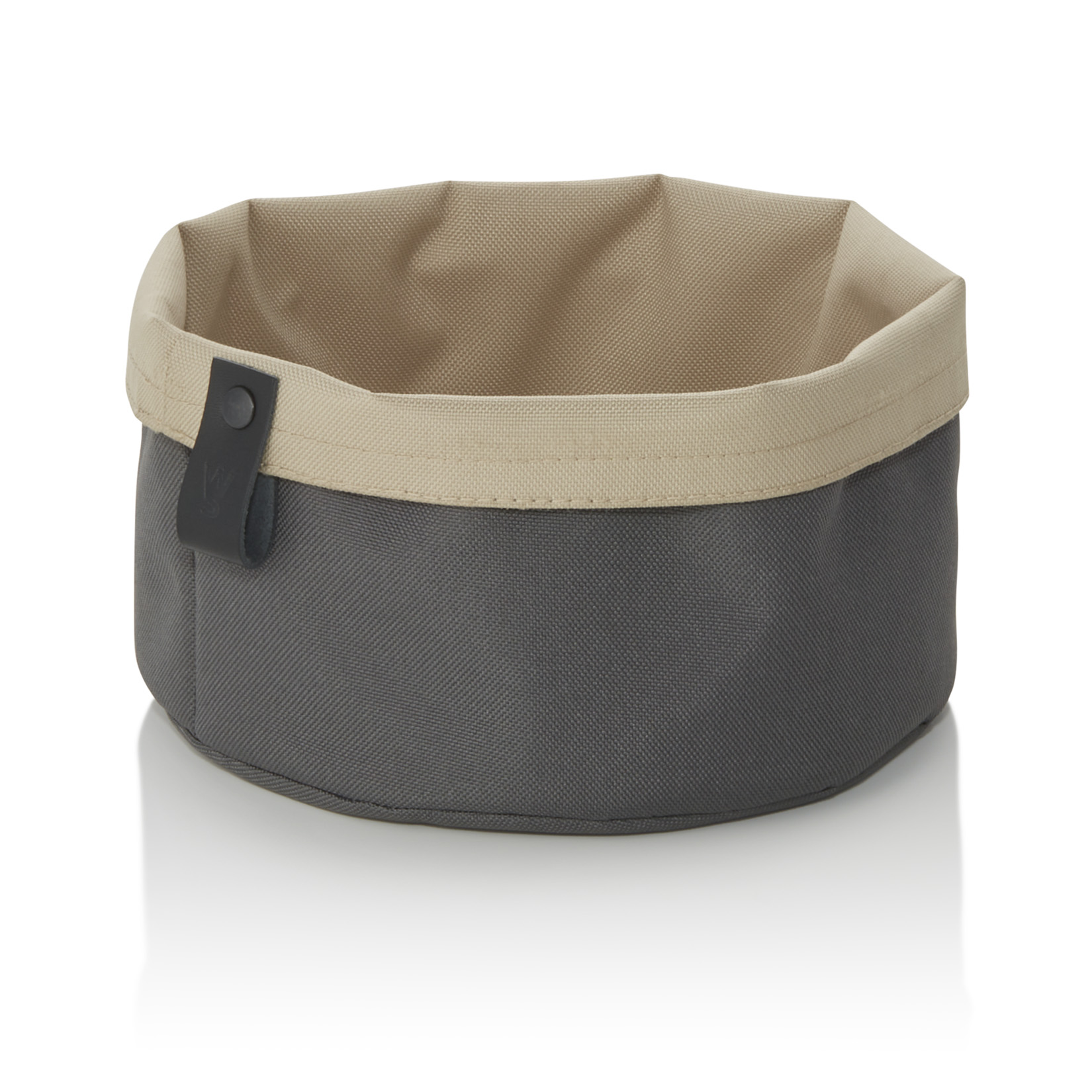 Broodtas FLIP TETRON, Ø 20 cm, hoogte 13 cm, lichtgrijs/khaki, Tetron