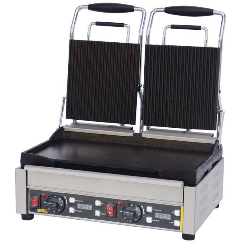Doppelter Kontaktgrill mit Timer | 2,9kW/230V | gerillt/glatt