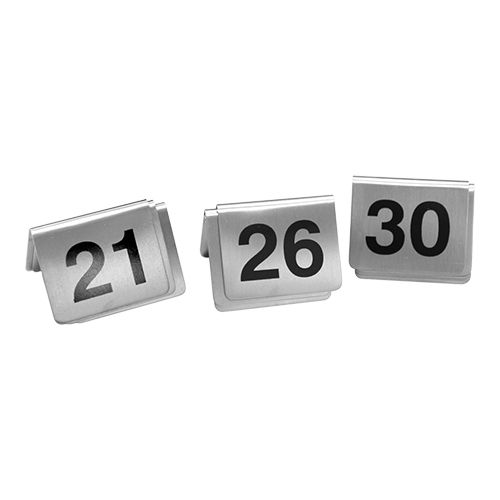 Tischnummern Set | Edelstahl | Doppelseitig bedruckt | 21-30