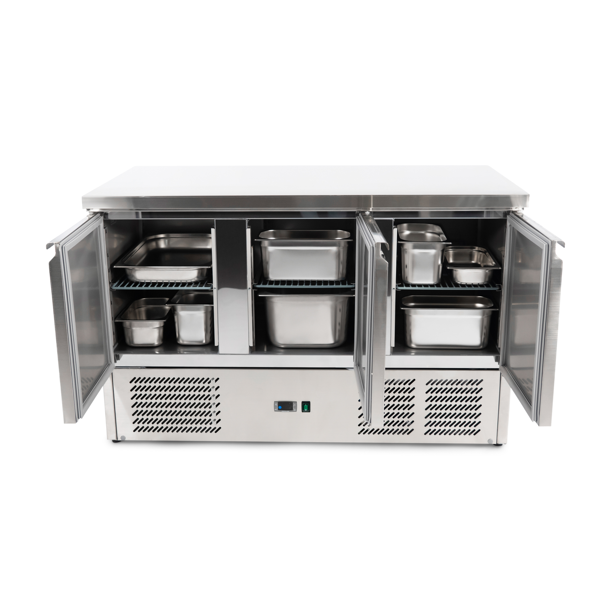 Kühlwerkbank 3-türig - Edelstahl - 137x70x(h)85 cm