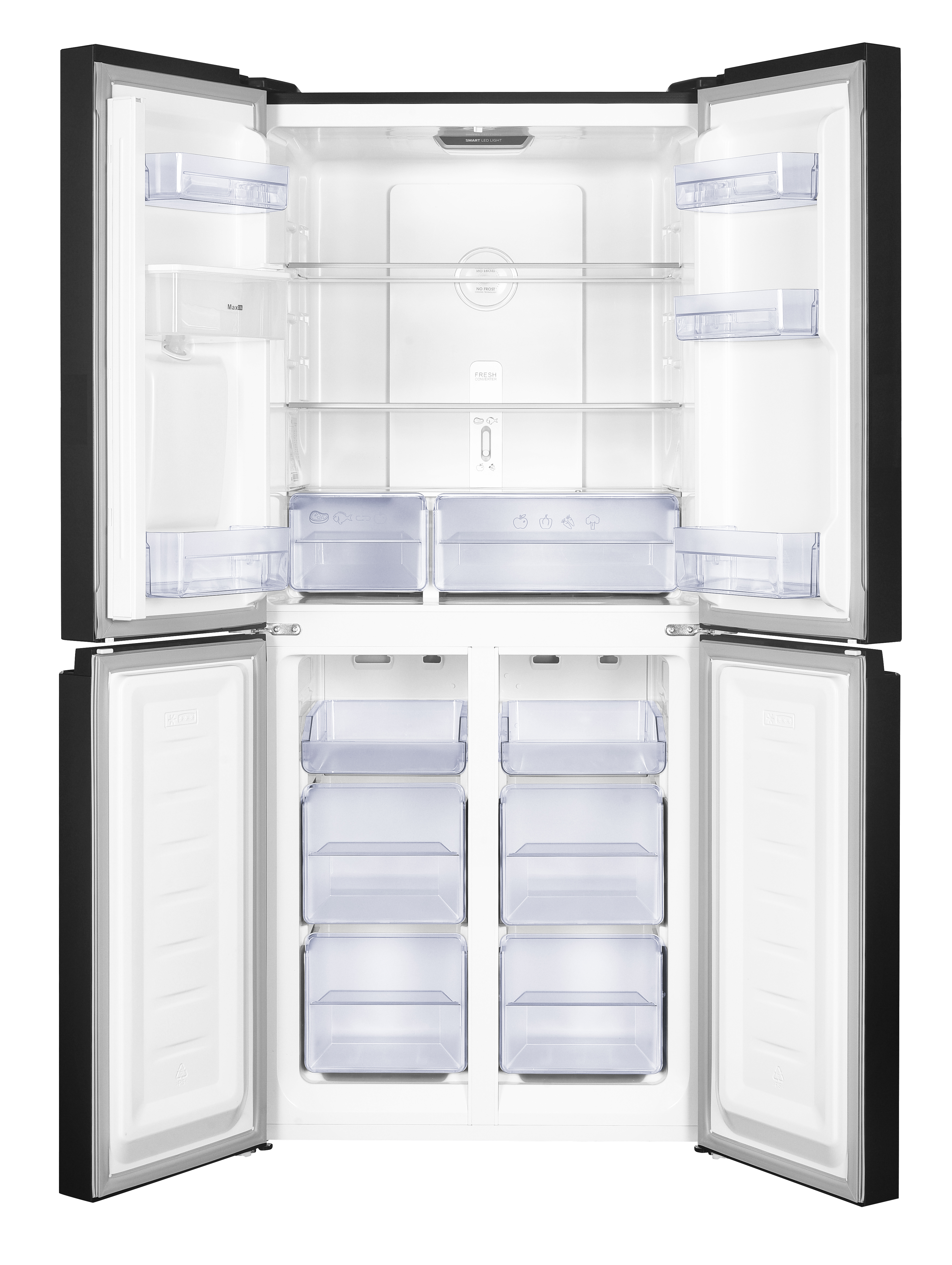 Kühl-/Gefrierkombination - Edelstahl - Amerikanisches Modell - 271 + 150L + Wasserspender - Frilec