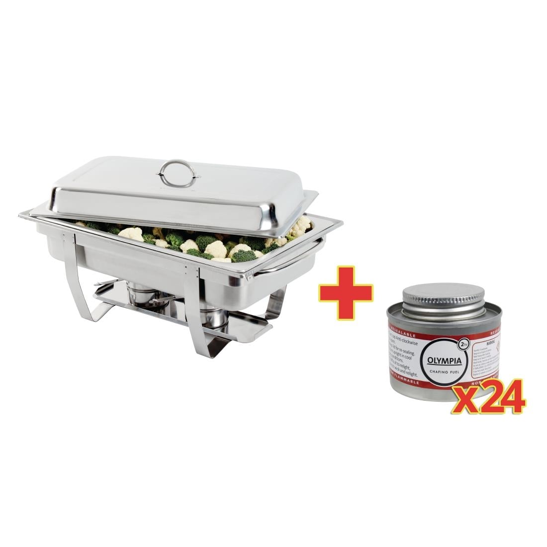 SPECIALE AANBIEDING Olympia Milan Chafing Dish met Olympia vloeibare brandpasta x24