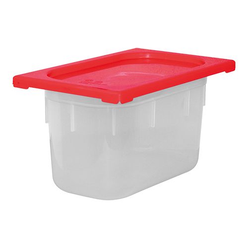 Lebensmittelbehälter mit Deckel Rot | Polypropylen | 1/4GN | Erhältlich in 3 Tiefen