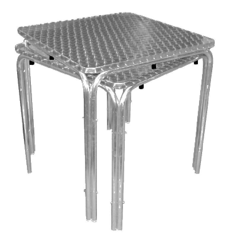 Table Carrée Empilable Inox | Pieds Aluminium | 700x700x720(h)mm