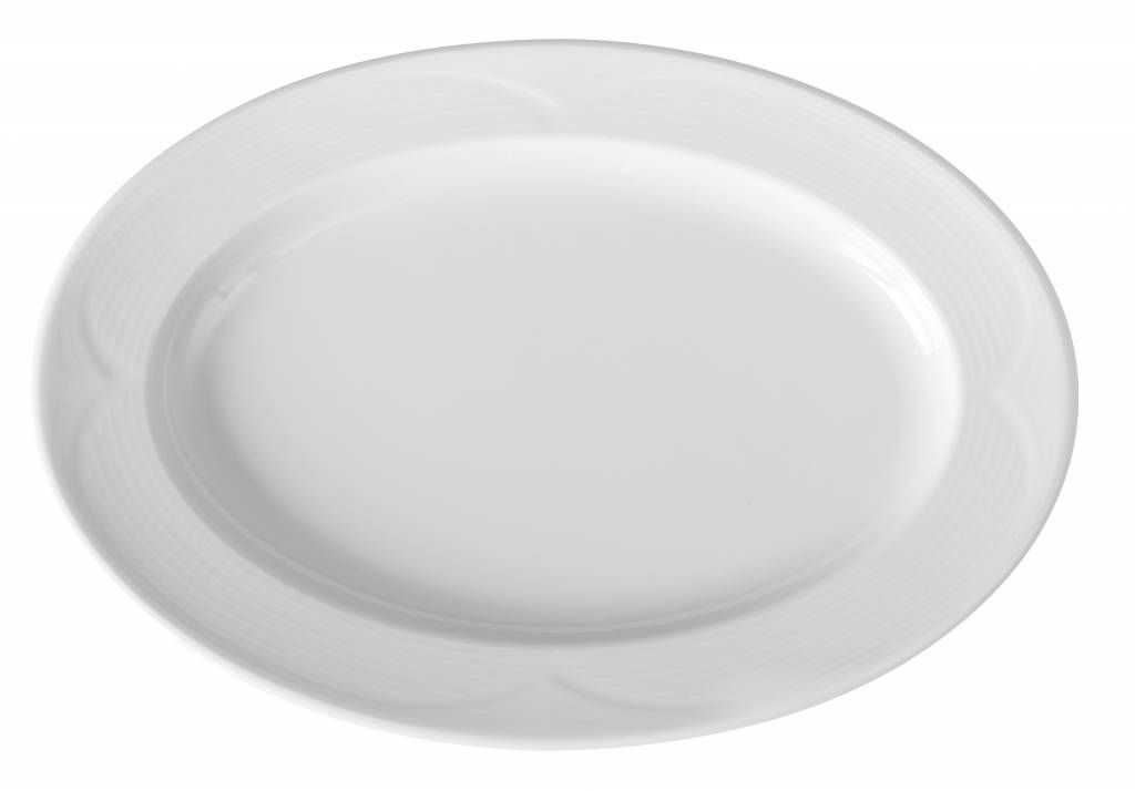 Plat Ovale Saturn - Porcelaine Blanche - 340x240mm