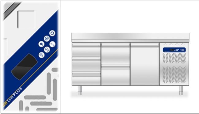 Comptoir Réfrigérée | INOX | Mural | Ventilée | 2 portes GN 1/1 | 260 litres | couvercle anti-éclaboussure | 1362x700x(h)880/900mm Comptoir Réfrigérée | INOX | Mural | Ventilée | 2 portes GN 1/1 | 260 litres | couvercle anti-éclaboussure | 1362x700x(h)880/900mm