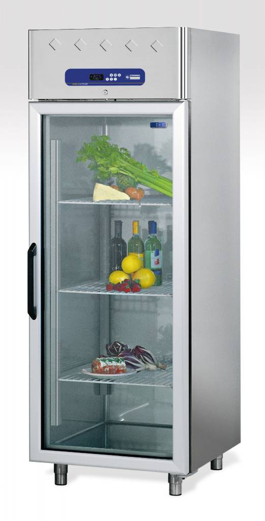 Kühlschrank mit Glastür | Edelstahl | 700 Liter | 750x820x(h)2030mm | DeLuxe