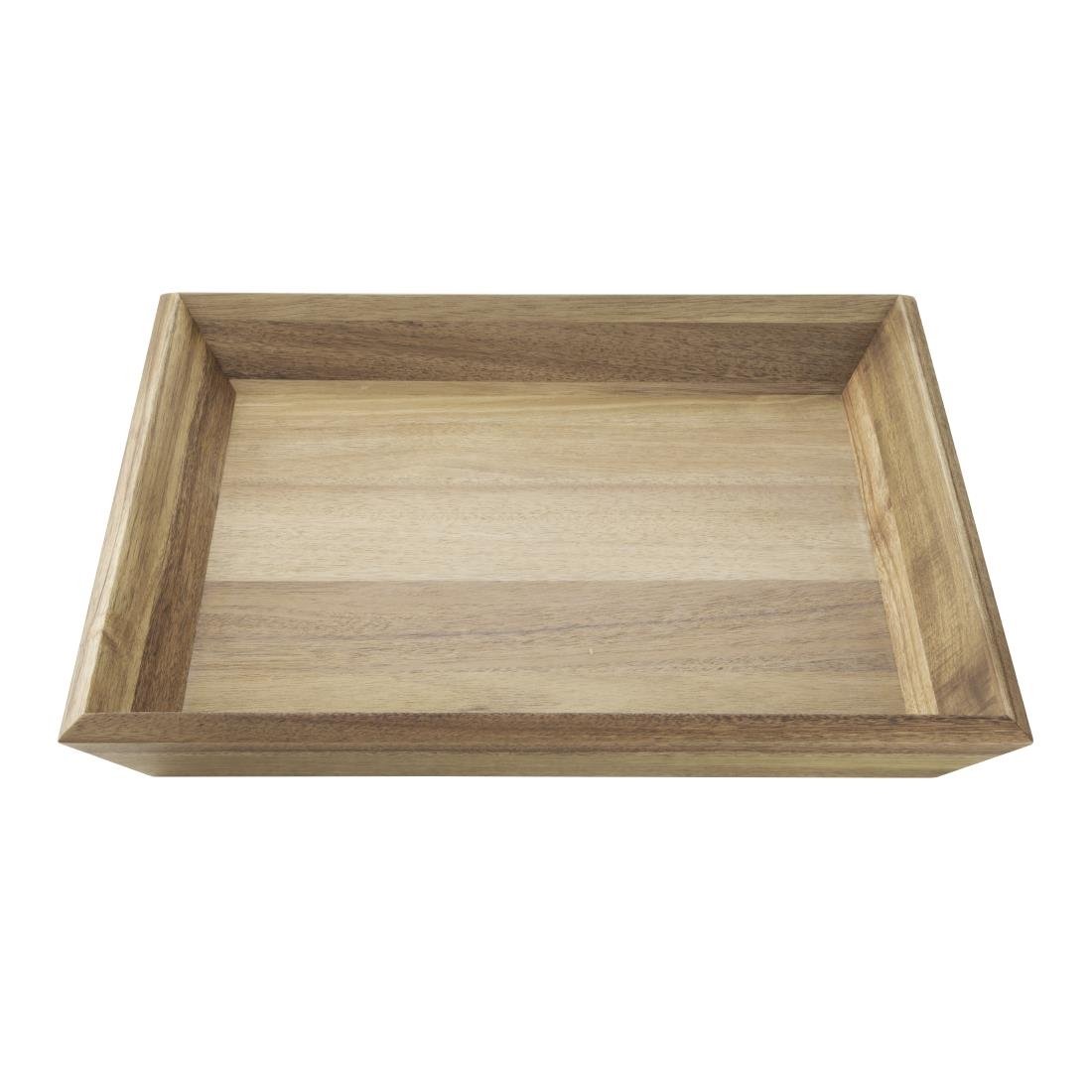 Plateau rectangulaire en acacia Olympia 380x355mm