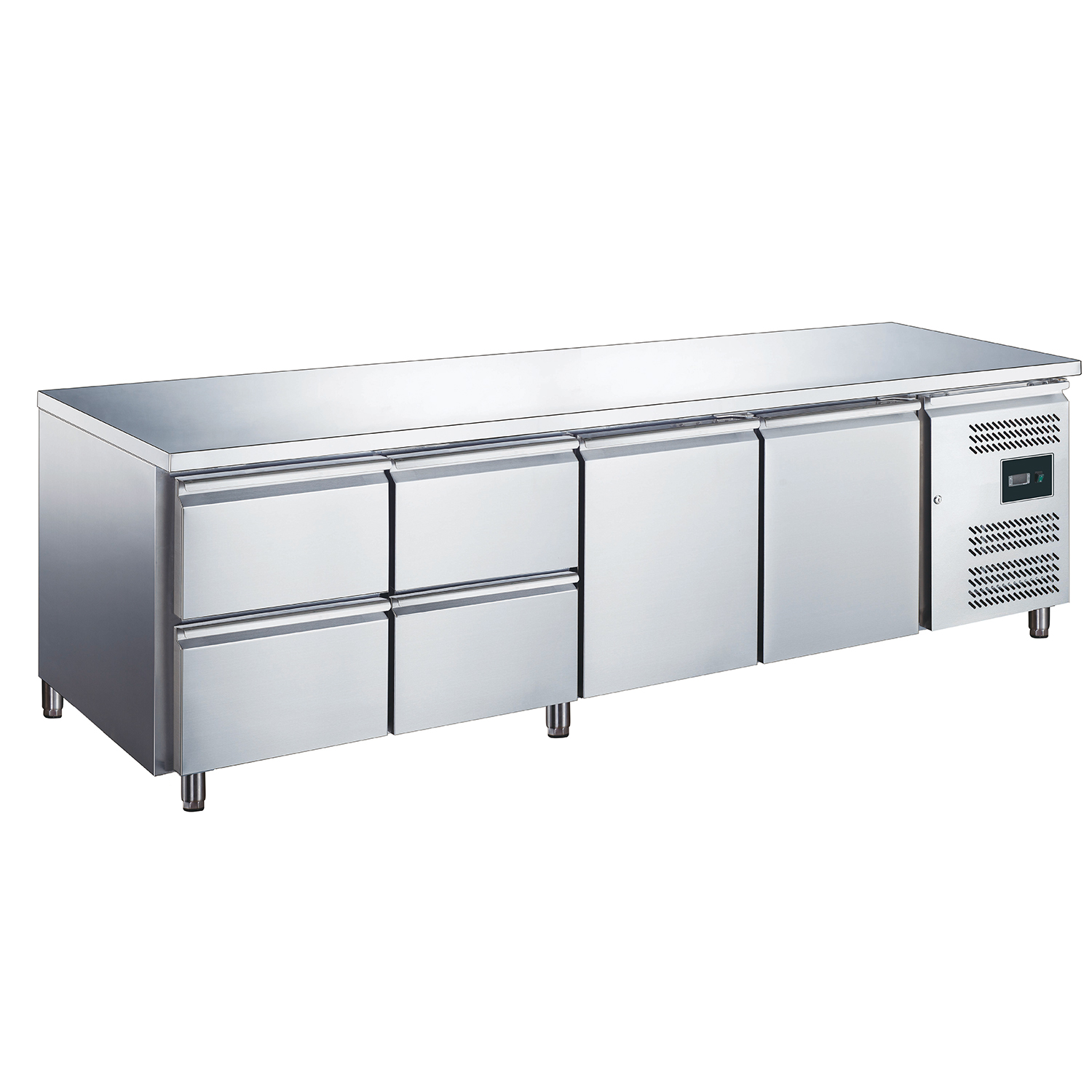 Table réfrigérée avec 2 portes et 2x ensemble de 2 tiroirs, modèle EGN 4140 TN