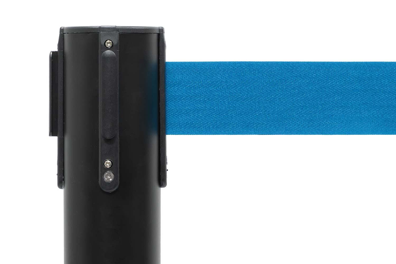 Zwarte Afzetpaal met Trekband Blauw