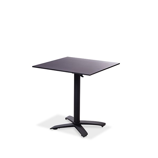 X Cross table de bistrot Noir 74 cm, 11001, Plateau HPL 70x70cm