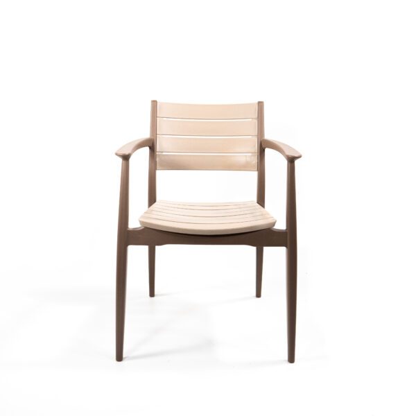 Cork chaise en plastique empilable, Brun-Cappuccino, 50930