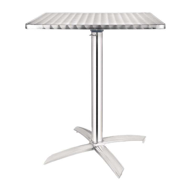 Table Carrée | Plateau Basculant Inox | Pied Aluminium | 600x600x720(h)mm