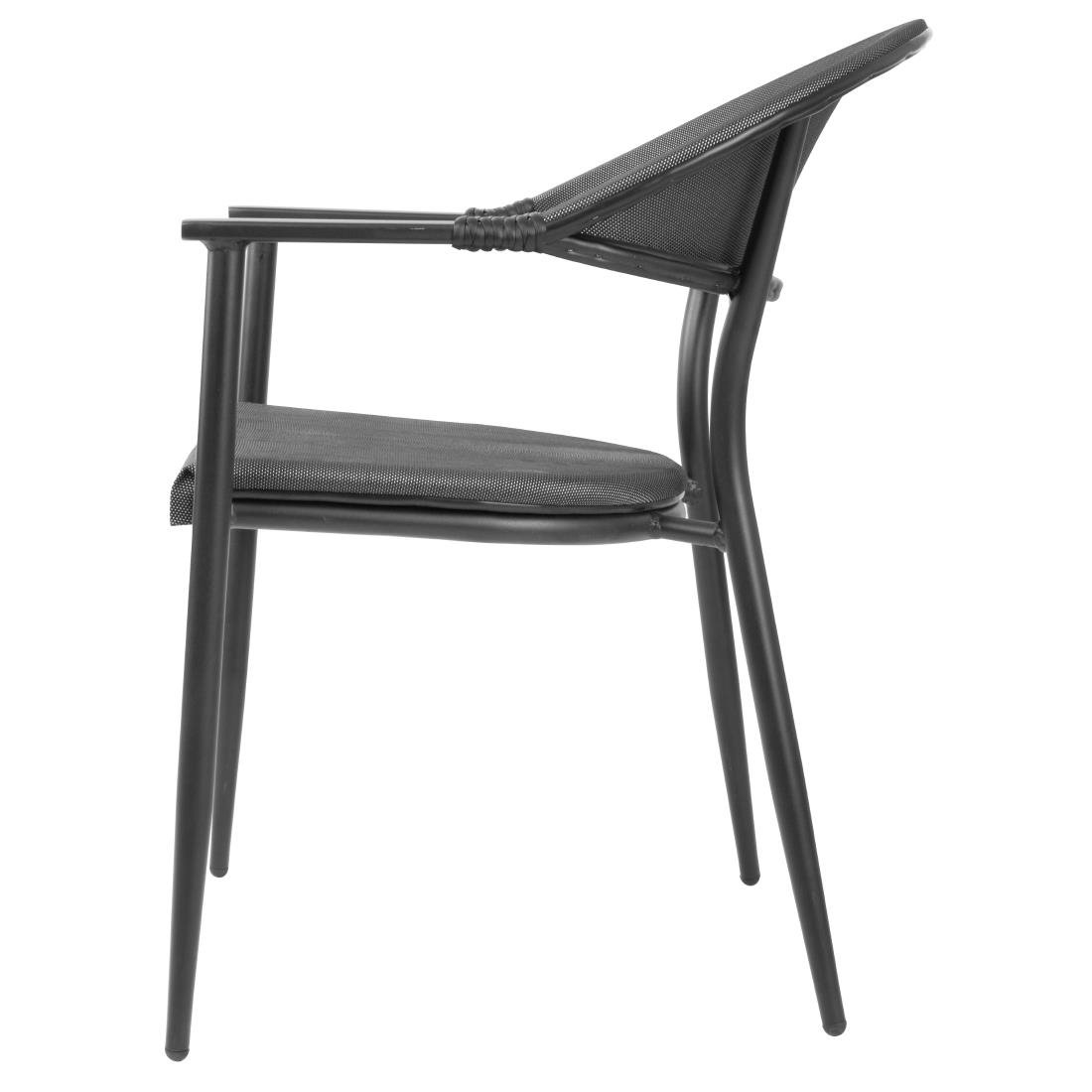 Bolero Santiago Outdoor-Sessel Schwarz (4 Stück)