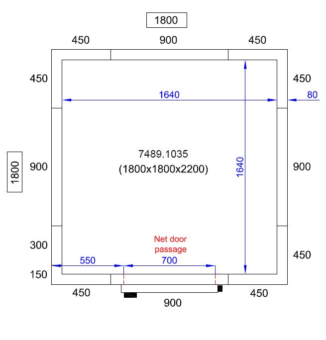 Koel/Vriescel 1800X1800X2200