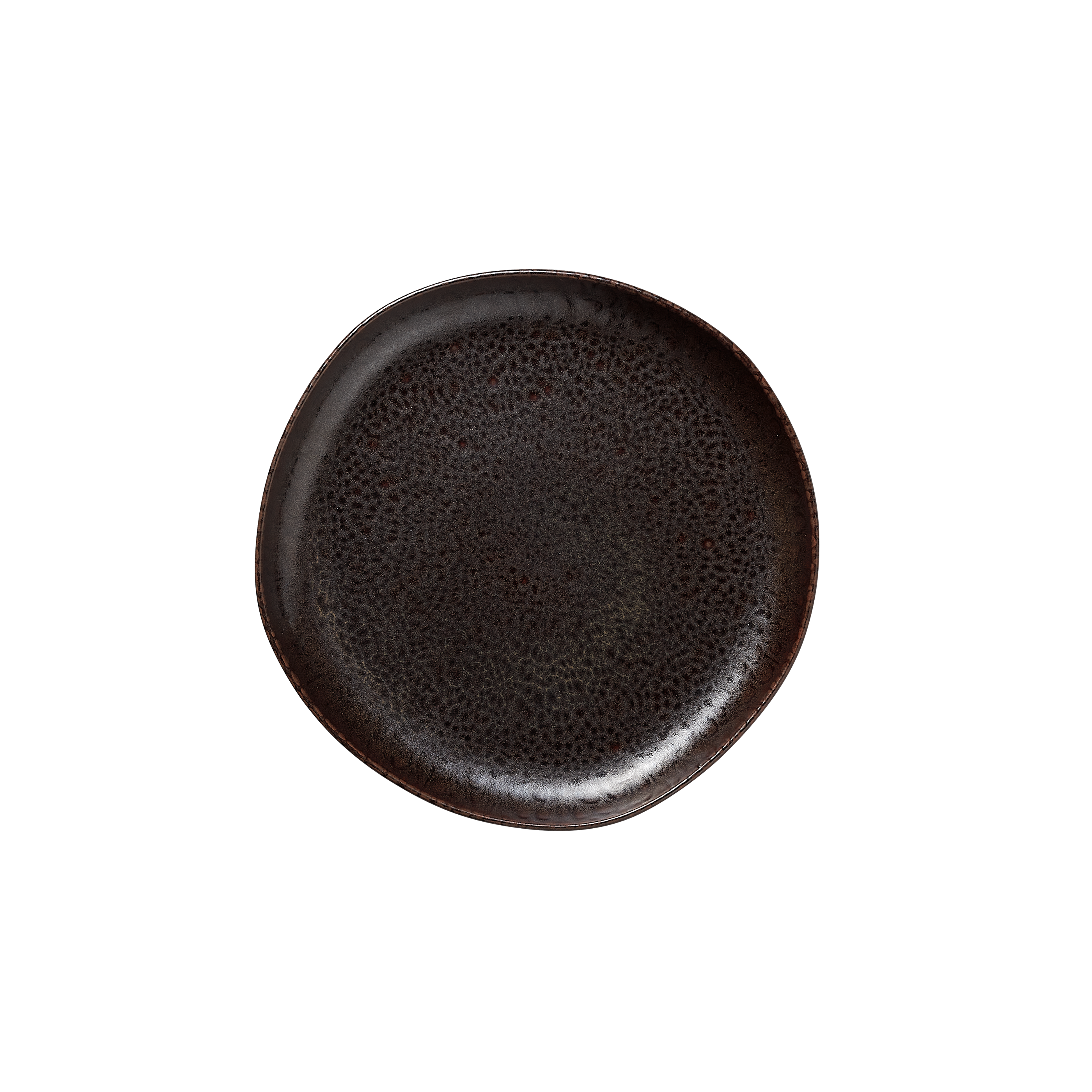 Bordenset ROCKZZERO, plat, Ø 22 cm, metallic bruin, set van 6 stuks, steengoed