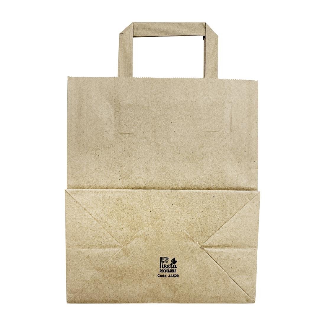 Fiesta Recycelbare Papiertüten Mit Flachen Griffen Braun Groß (250 Stück)