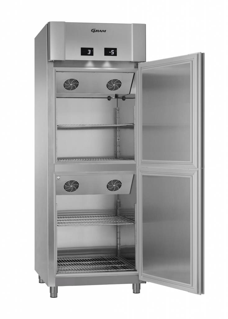 Réfrigérateur Basse Température + Réfrigérateur | 2 Températures | Gram ECO TWIN MK 82 CCG COMBI L2 4S | 2x 228L | 820x785x2125(h)mm