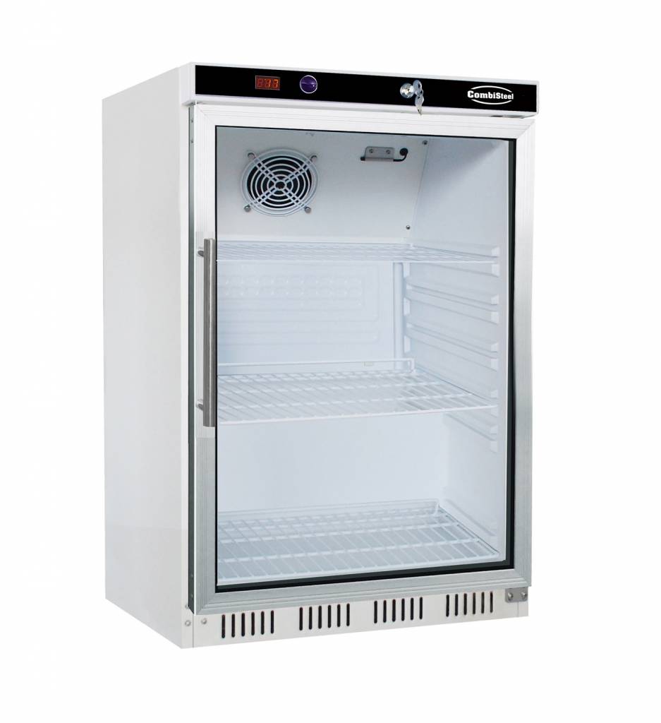 Réfrigérateur avec porte vitrée | 130 litres | 600x585x(h)855mm | Blanc